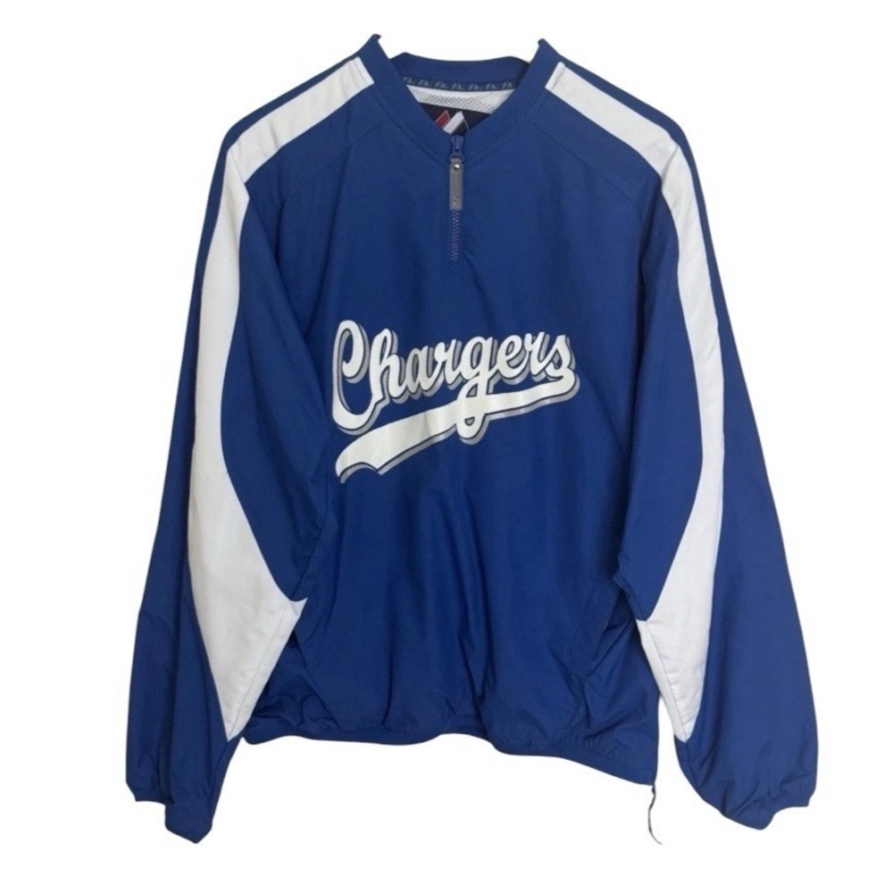 Majestic San Diego Chargers Jacket 1/4 Zip Pullover Men's Medium Blue